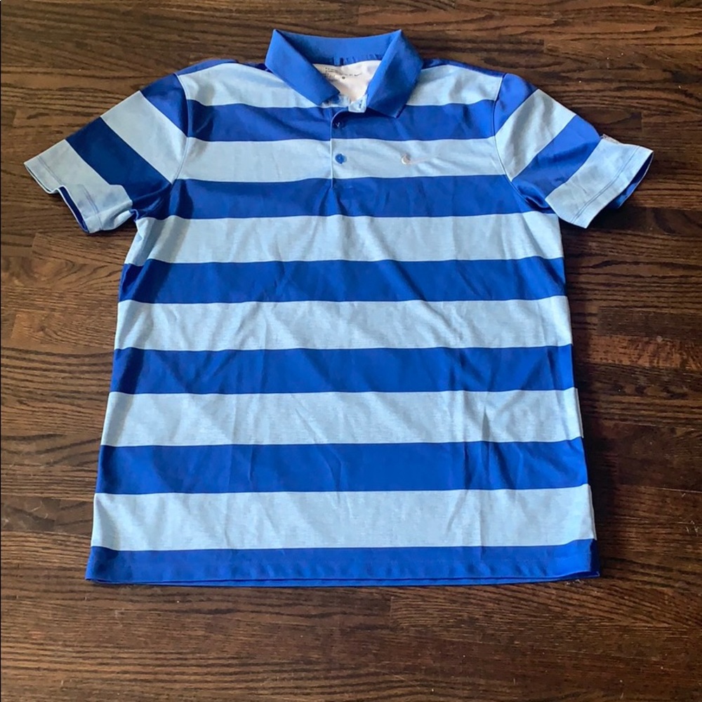 Nike Polo Men’s Large Blue Striped ACC